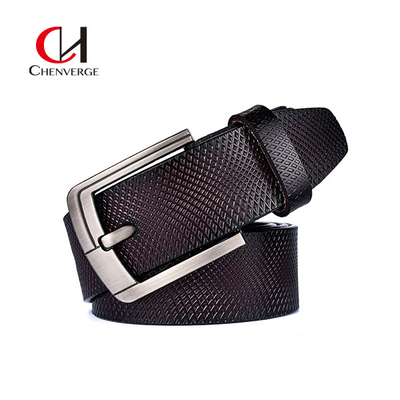 Men'S Needle Buckle Leather Casual Belt Street Style Brown Color