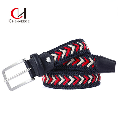 Wax Rope Braided Men'S Belt Perforation Free Breathable Casual Denim Belt