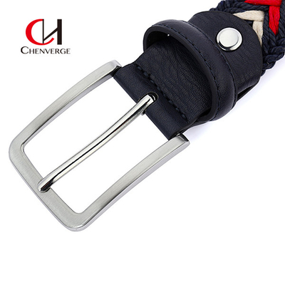 Wax Rope Braided Men'S Belt Perforation Free Breathable Casual Denim Belt