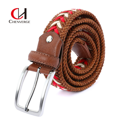 Wax Rope Braided Men'S Belt Perforation Free Breathable Casual Denim Belt