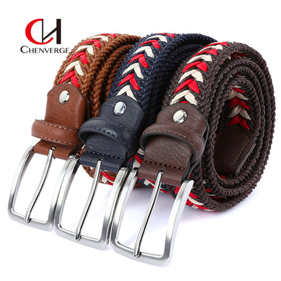 Wax Rope Braided Men'S Belt Perforation Free Breathable Casual Denim Belt
